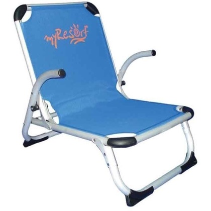 Καρέκλα Παραλίας myResort 45x42xx25/66cm Textilene Μπλε Αλουμινίου Ραβδωτή Ενισχυμένη με Ψηλή Πλάτη Velco 141-9731-1