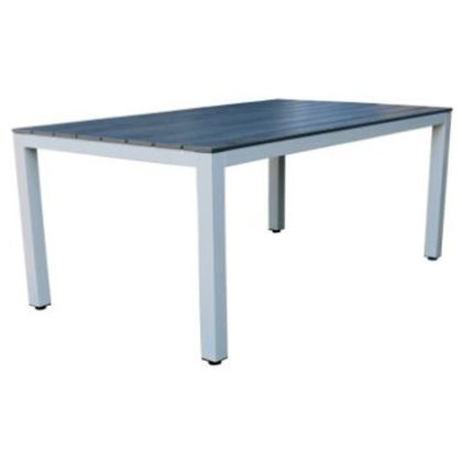 Τραπέζι 140*080*072cm BLIUMI MADISON 5376G Αλουμίνιο-Polywood Λευκό-Γκρι
