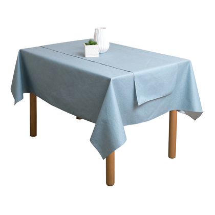 Waterproof & Unstained Tablecloth 160x160 Viopros Diana Petrol 75% Cotton 25% Polyester