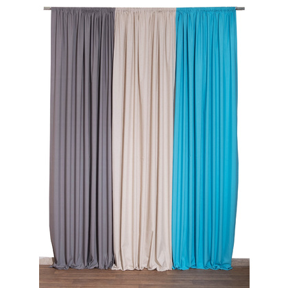 Curtain 280x270 Viopros Loneta Monochrome 24-Grey 70% Cotton 30% Polyester