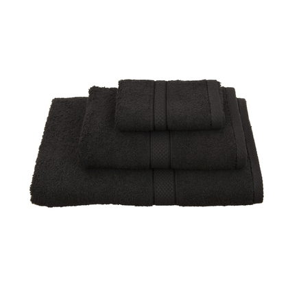 Towels Set 3pcs (30x50,50x100,70x140) Viopros Classic Black 100% Cotton