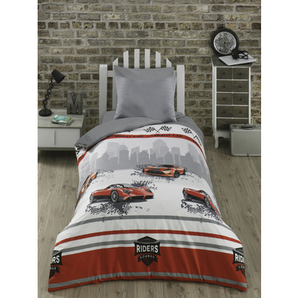 Single Bed Sheets Set 3pcs 160x260 Viopros Rally 100% Cotton Percale 170TC