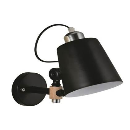 YQ-4003 SAM BLACK METAL-WOOD WALL LAMP 1Z2