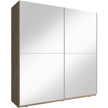 Ντουλάπα Δίφυλλη Συρόμενη με Καθρέπτη 24112-MK3s-150 Χρώμα Φυσικό δρυς 150x214x63 cm