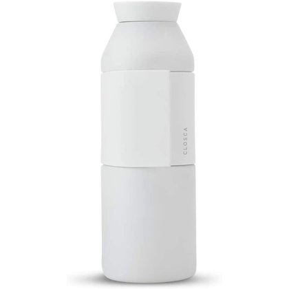 Stainless Steel/ PP/ Silicone BPA Free Thermos 205x72x72cm 450ml Closca Bottle Wave White CL4316