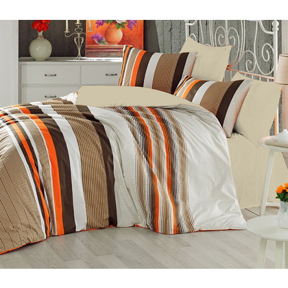 Double Fitted Bed Sheets Set 4pcs 160x200+25 Anna Riska Dream 7005 100% Cotton Percale 170TC
