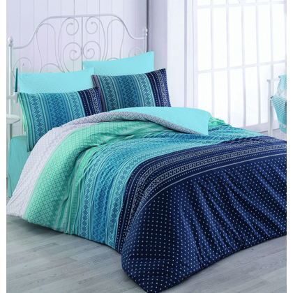 Single Fitted Bed Sheets Set 3pcs 100x200+25 Anna Riska Dream 7004 100% Cotton Percale 170TC
