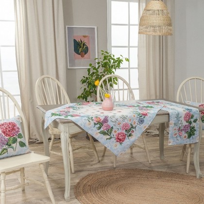 Set Tableclothe 100x100cm -40x100 Teoran Retiro  40% Acrylic- 40% Cotton - 20% Polyester (Στόφα)/Λευκό