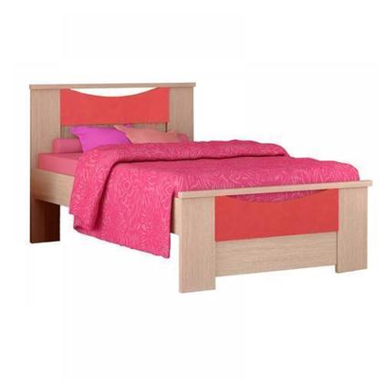 Παιδικό Κρεβάτι Μονό (για Στρώμα 90x190cm) Μελαμίνη Κόκκινο-Δρυς Χαμόγελο 