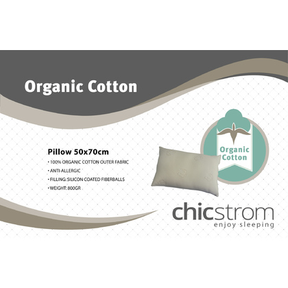 Μαξιλάρι Ύπνου Chic Strom Organic Cotton Μέτριο 50x70cm 100% Οργανικό Βαμβάκι