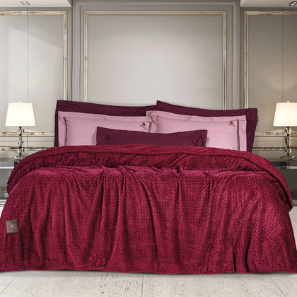 Fleece Queen Size Blanket 220x240cm Polyester Greenwich Polo Club Essential Blanket Collection 2497