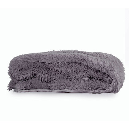Decorative Fur Throw 130x170 NEF-NEF Iverson-23 Grey Rabbit Fur 100% Polyester