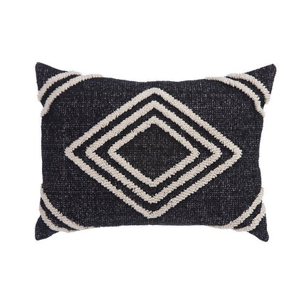 Decorative Pillow 55x40 NEF-NEF Rombo Black 90% Cotton 10% Polyester
