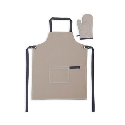 Kitchen Apron-Glove Set 2pcs 55x75 & 17x27 NEF-NEF Perfetto Beige 100% Cotton