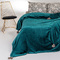 Κουβέρτα Flannel Με Διακοσμητικές Φούντες Υπέρδιπλη 220x240cm Melinen Home Berlin Petrol 100% Polyester /Πετρόλ