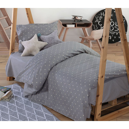 Single Bed Sheets Set 3pcs 170x260 NEF-NEF Precious Grey 100% Cotton Flannel