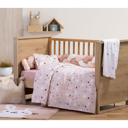 Baby's Crib Sheets Set 3pcs 120x170 NEF-NEF Sweetie Pink 100% Cotton 144TC