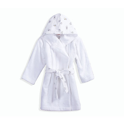 Baby's Hooded Bathrobe No2 NEF-NEF Peanuts Forever White 100% Cotton