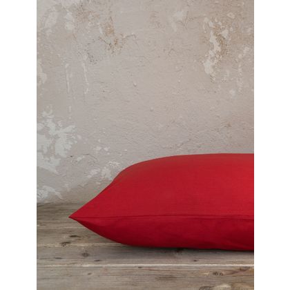 Pair of Pillowcases 52x72cm Cotton Nima Home Unicolors - Absolute Red 30854