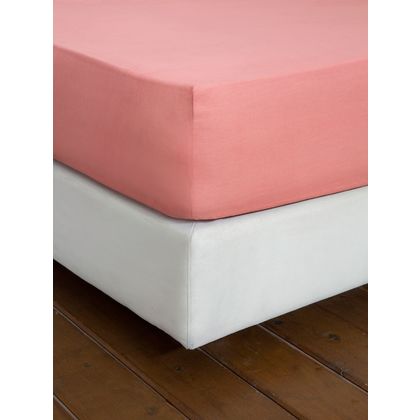  Queen Size Fitted Bedsheet 160x200+32cm Cotton Nima Home Unicolors - Warm Terracotta 30896