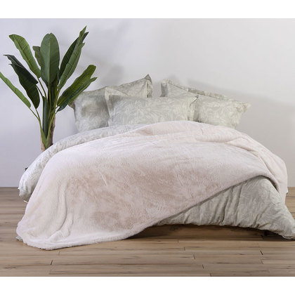 Double Blanket 240x220 NEF-NEF Warmer Ecru Rabbit Fur 100% Polyester