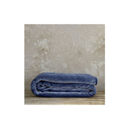 Κουβέρτα Βελουτέ Μονή 160x220cm Nima Coperta - Blue  Velour, 100% Polyester/Μπλε