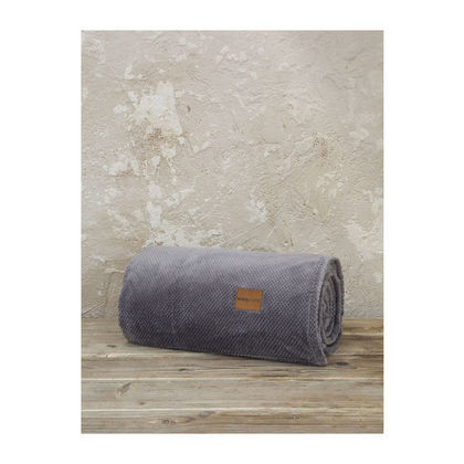 Blanket Jacquard 150x220 Nima Mellow Gray 100% Polyester/ Γκρι