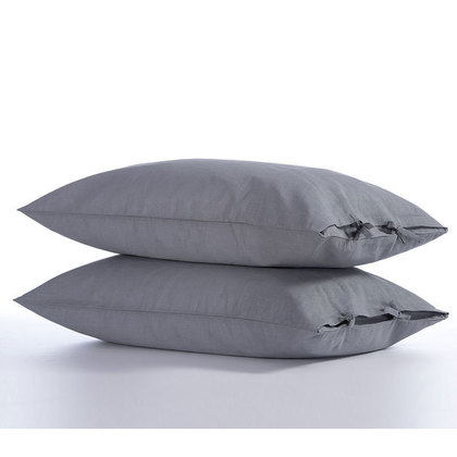 Set Of Pillowcases 2pcs 52x72 NEF-NEF Cotton-Linen Grey 50% Cotton 50% Linen