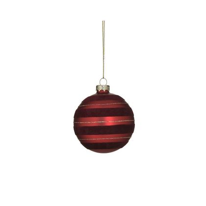 Xριστουγεννιάτικη Γυάλινη Μπάλα Σετ 6τμχ. Κόκκινο/ Μαύρο Φ8cm Inart 2-70-890-0282