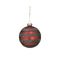 Xριστουγεννιάτικη Γυάλινη Μπάλα Σετ 6τμχ. Κόκκινο/ Γκρι Φ10cm Inart 2-70-890-0285