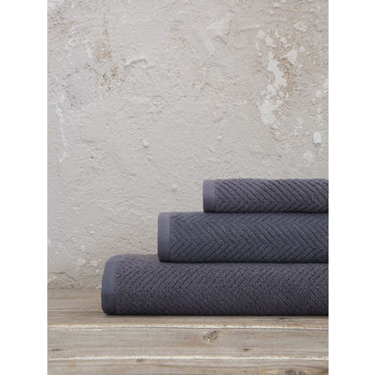 Face Towel 50x90 Nima Bold - Dark Gray 100% Cotton