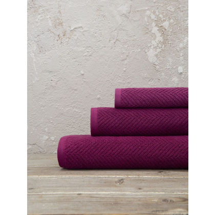 Bath Towel 80x150cm  Nima Bold - Dark Magenta 100% Cotton