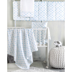 Product partial cloudy blue baby bedsheet set