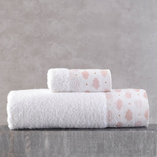 Product partial cloudy pink towels set