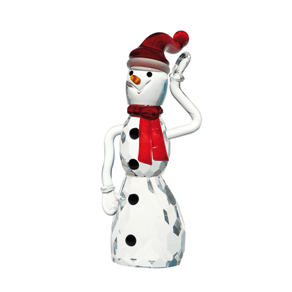 Χριστουγεννιάτικο Γυάλινο Διακοσμητικό Χιονάνθρωπος 8x5x15,5cm TNU1577