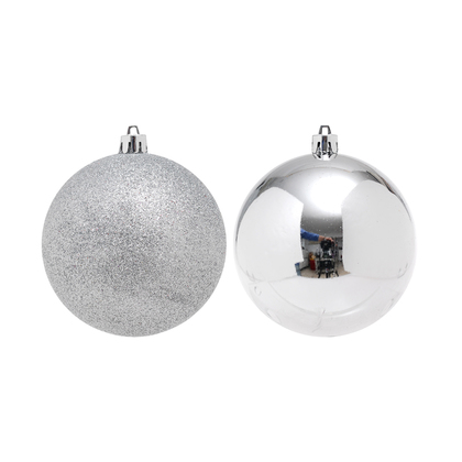 6pcs. Set of Silver Christmas Ornament 8cm LJC05/8S