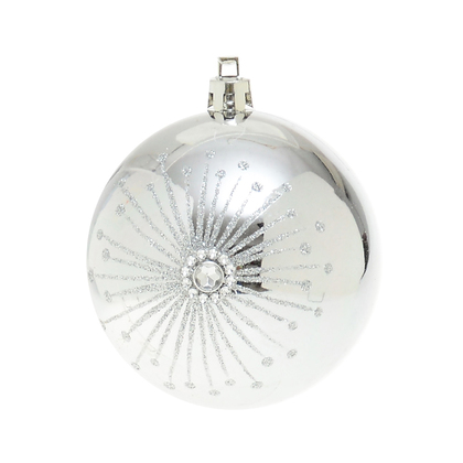 4pcs. Set of Silver Christmas Ornament 8cm LJC0333/S