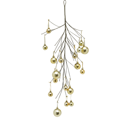 Χριστουγεννιάτικο Διακοσμητικό Κλαδί με Χρυσές Μπάλες 6cm DLE536343G