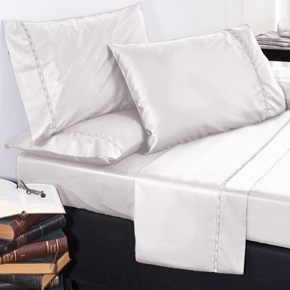 Pillow Cases 50x70cm 19V69 Collection Colori Bianco 100% Sateen Cotton 220 TC 