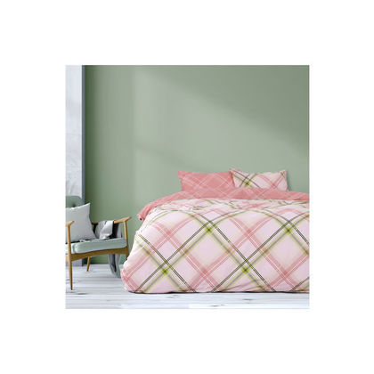 Single Size Fitted Bed Sheets 3pcs. Set 100x200+30cm Cotton/ Polyester Kocoon 29591 Cube Pinke