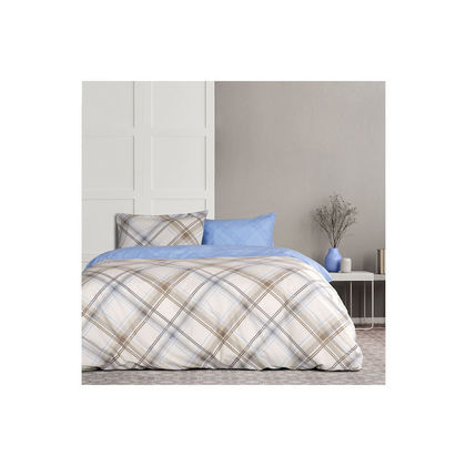 Queen Size Bedspread 220x240cm Cotton/ Polyester Kocoon 29601 Cube Beige