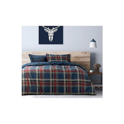 Queen Size Bed Sheets 4pcs. Set 240x270cm Cotton Kocoon 30470 Colin Blue