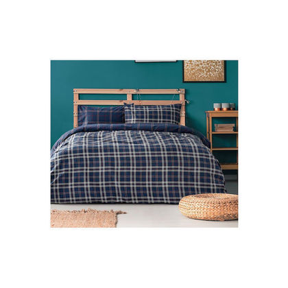 Queen Size Bed Sheets 4pcs. Set 240x270cm Cotton Kocoon 30500 Olivia Blue