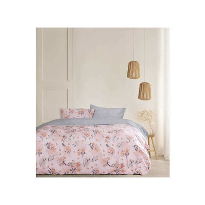 Single Size Bed Sheets 3pcs. Set 160x270cm Cotton Kocoon 29584 Flor Pink