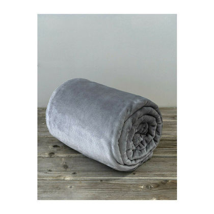 Single Size Velour Blanket 150x220cm Polyester Kocoon 27027 Meleg Gray