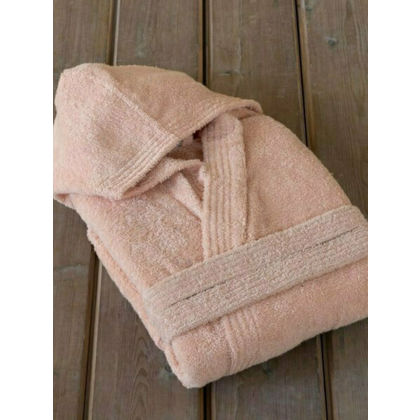 Hooded Bathrobe L Cotton Kocoon 28679 Molle Blush Pink