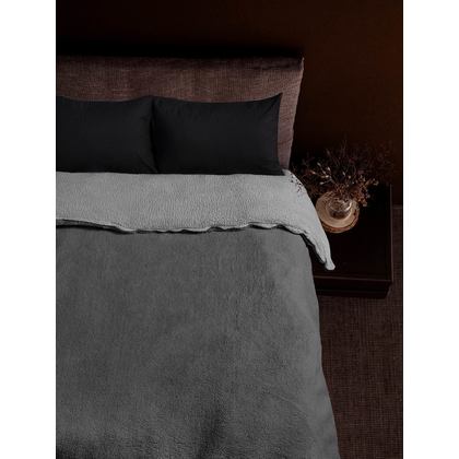 Duvet Cover 180x240cm Madi Sleet Collection Sposh Anthracite Grey 100% Polyester