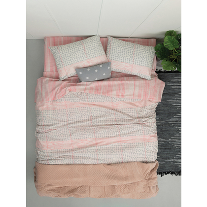 Single Fitted Bed Sheets Set 3pcs 110x200+30 Palamaiki Fashion Life FL6175 100% Cotton 144TC