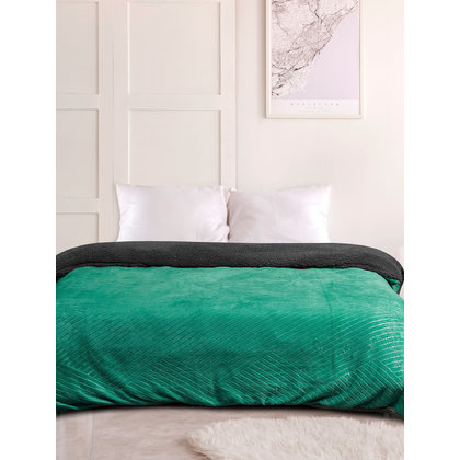Duvet Cover 240x260cm Madi Sleet Collection Skift  Green Anthracide 100% Polyester
