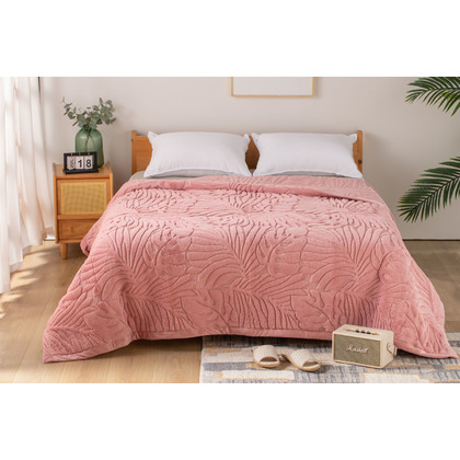 Queen Quilt-Blanket 220x240cm Polyester Anna Riska Lucia 2 - Blush Pink